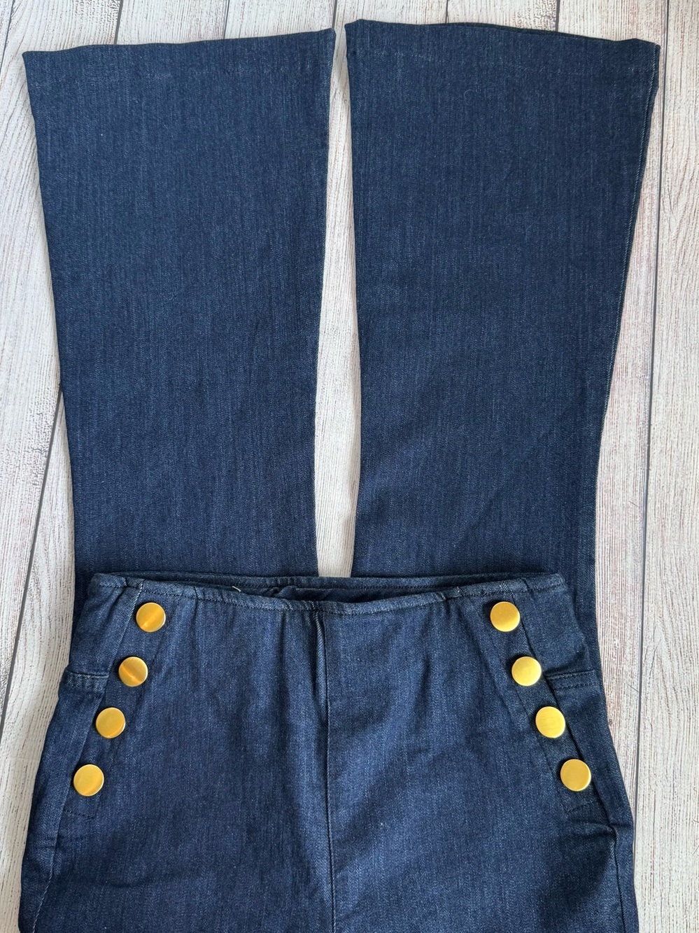 INC International Concepts Sailor Flare Jeans 4 Petite Pull On